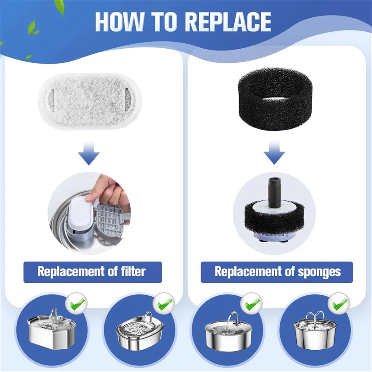 Pack 48 Filtros de Repuesto para Fuente de Agua para Gatos